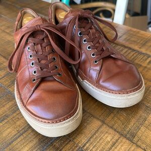 Allen Edmonds leather Brown Casual Sneakers Size 9.5 D Lace Up.